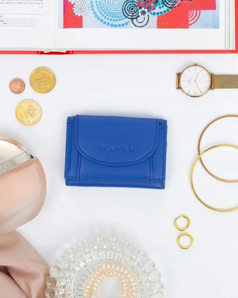 Portfel, niebieski, skórzany, Rovicky