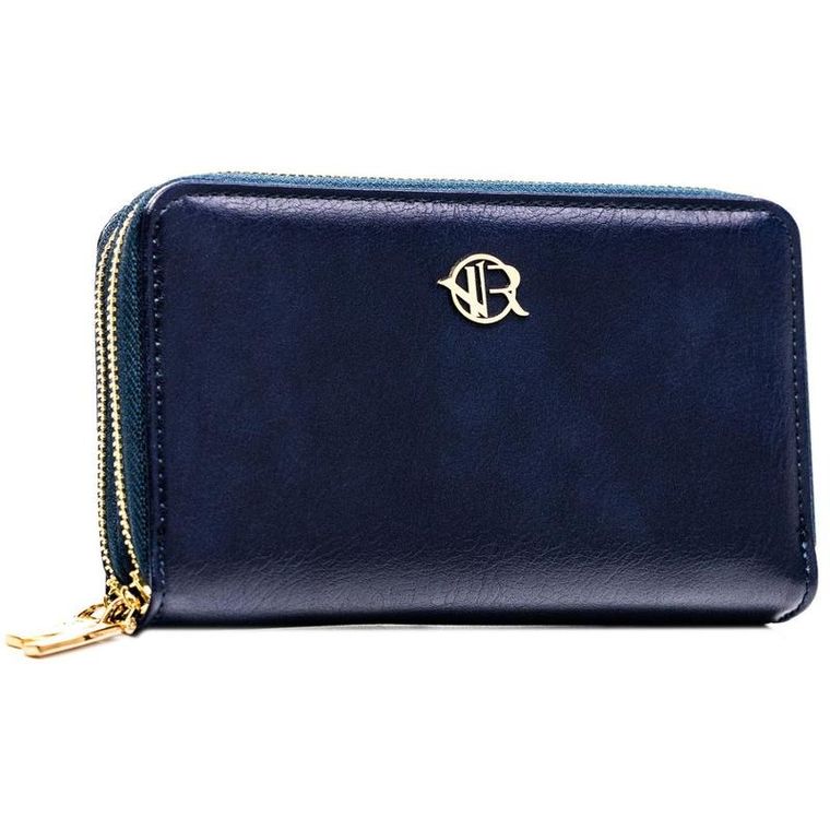 Portfel-piórnik, granatowy, skóra ekologiczna, Rovicky