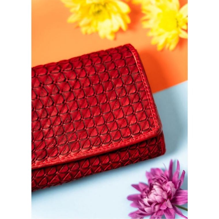 Portfel, pomarańczowy, skórzany, RFID, Rovicky