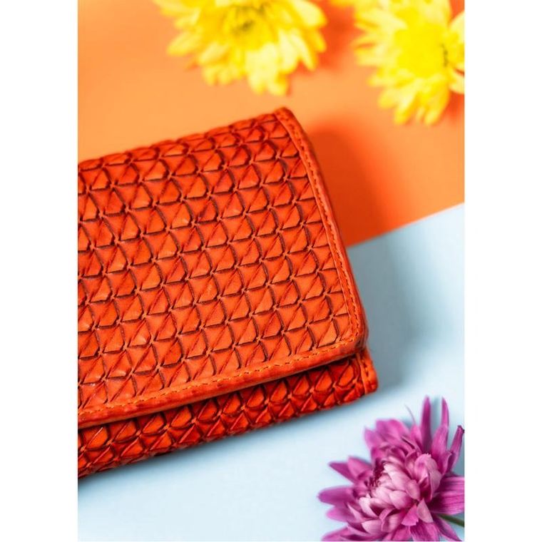 Portfel, pomarańczowy, skórzany, Rovicky