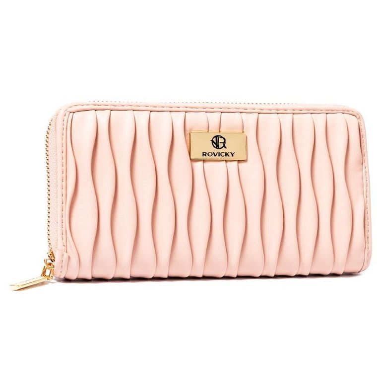 Portfel, różowy, skóra ekologiczna, Rovicky
