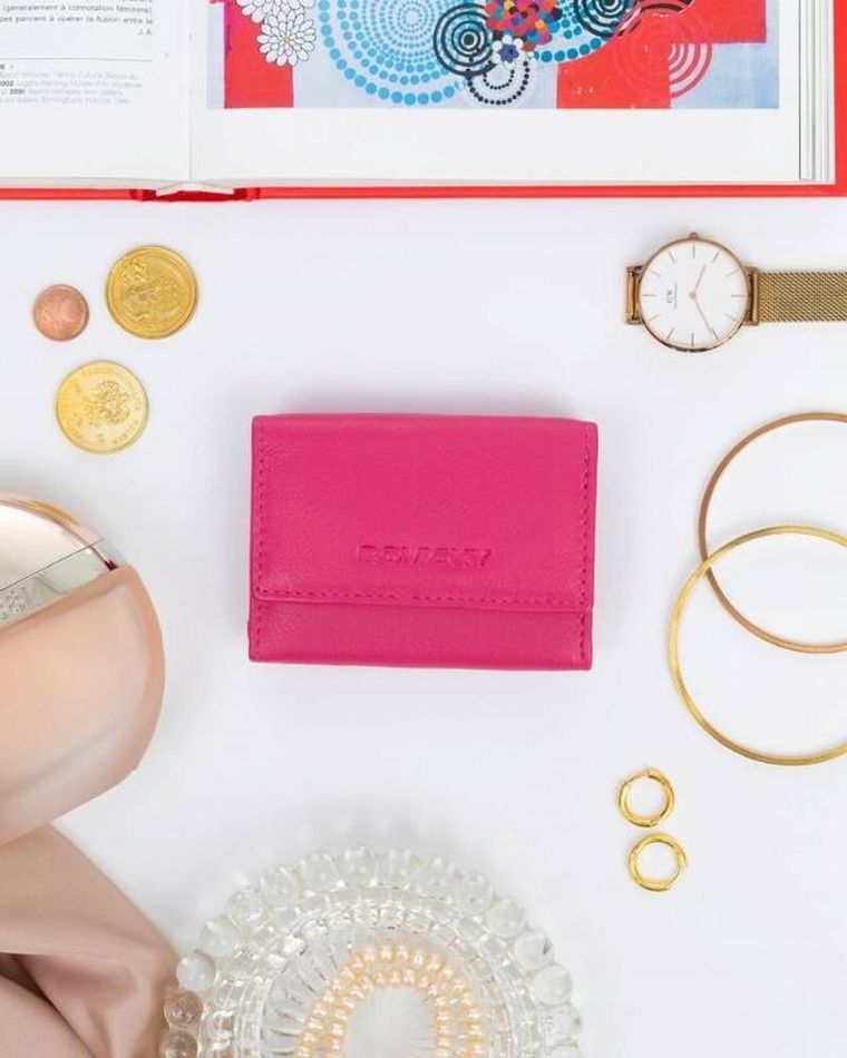 Portfel, różowy, skórzany, Rovicky