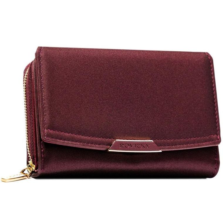 Portfel, śliwkowy, skóra ekologiczna, RFID, Rovicky