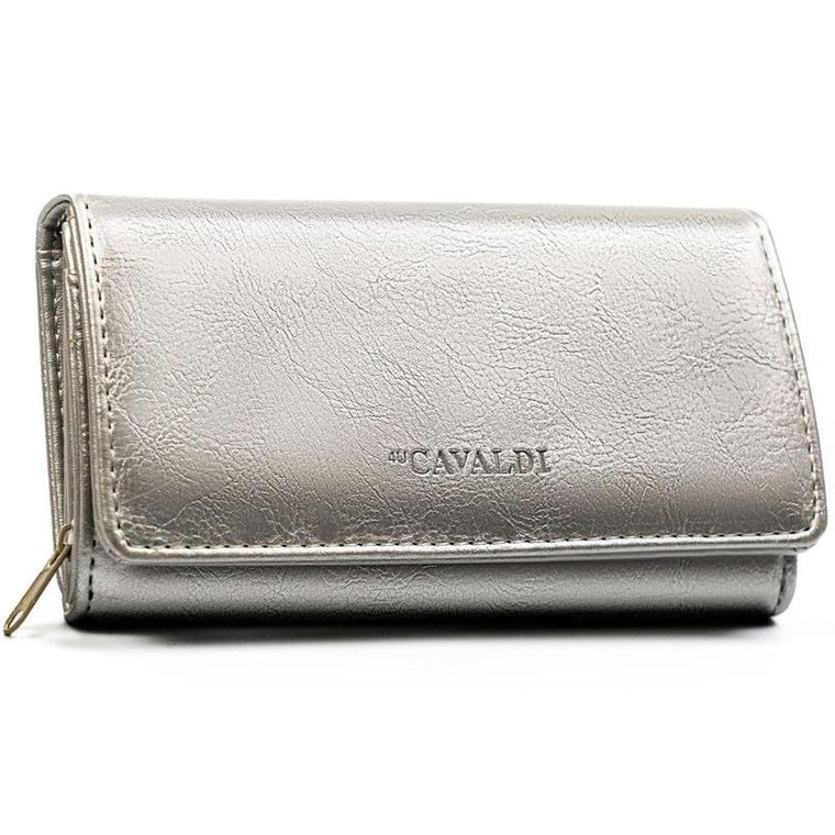 Portfel, srebrny, skóra ekologiczna, 4U Cavaldi