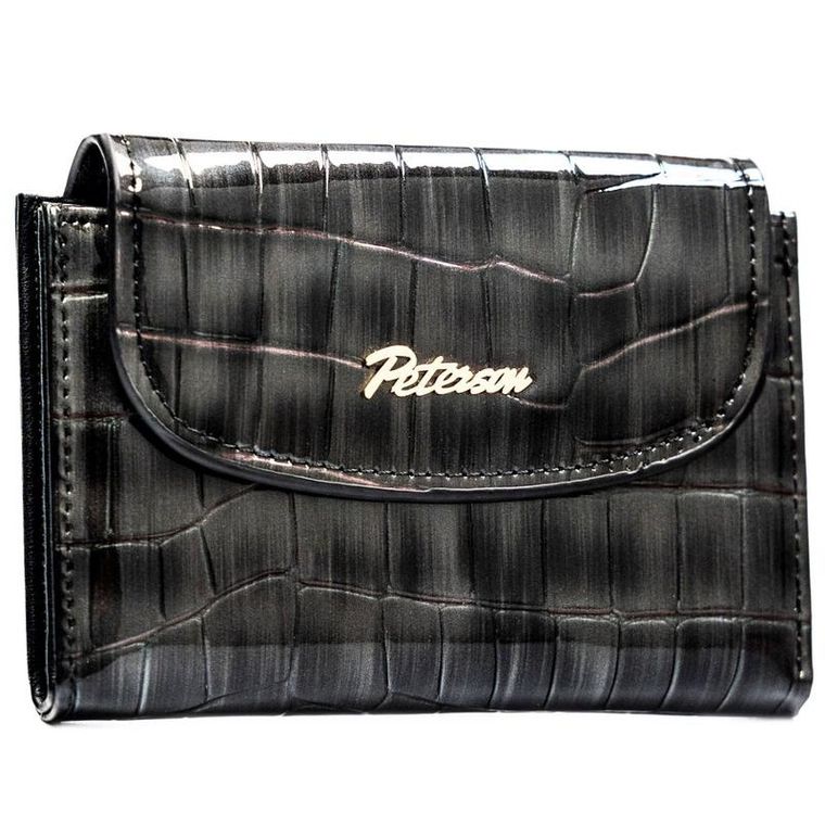 Portfel, szary, skóra ekologiczna, Peterson