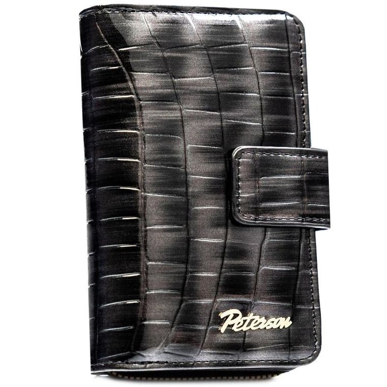 Portfel, szary, skóra ekologiczna, Peterson