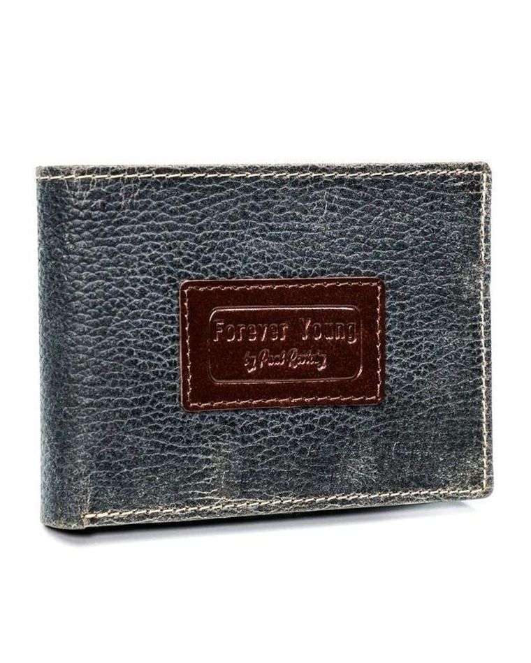 Portfel, szary, skórzany, Forever Young
