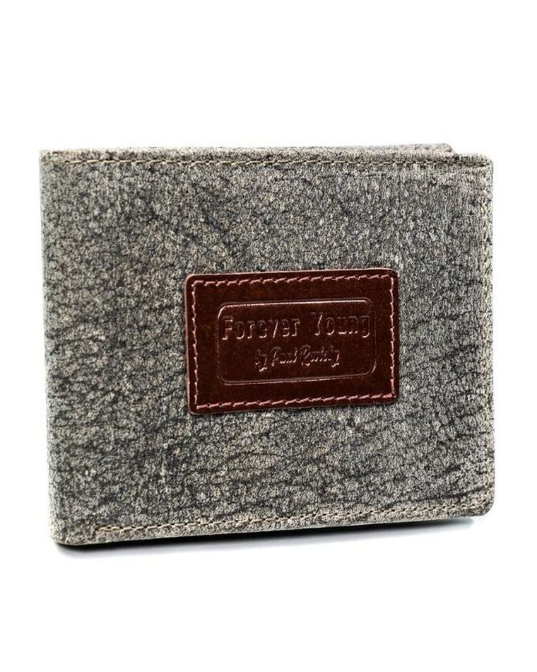 Portfel, szary, skórzany, Forever Young