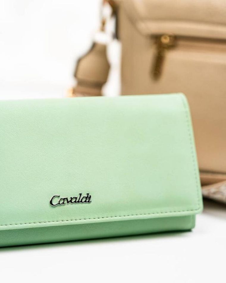 Portfel, turkusowy, skóra ekologiczna, Cavaldi