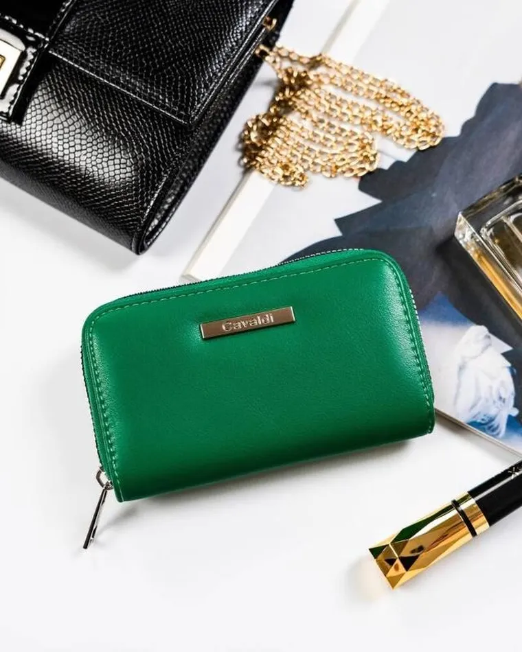 Portfel, zielony, skóra ekologiczna, Cavaldi