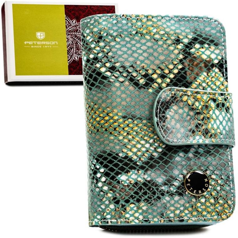 Portfel, zielony, skórzany, Petereson