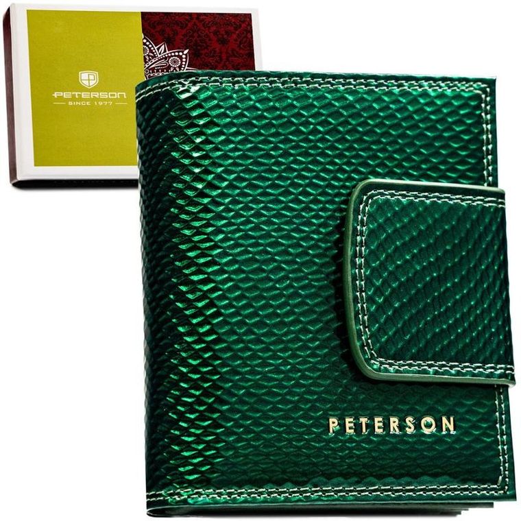 Portfel, zielony, skórzany, Petereson