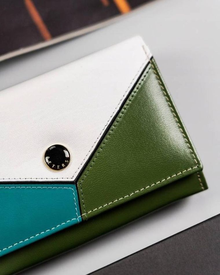 Portfel, zielony, skórzany, Peterson
