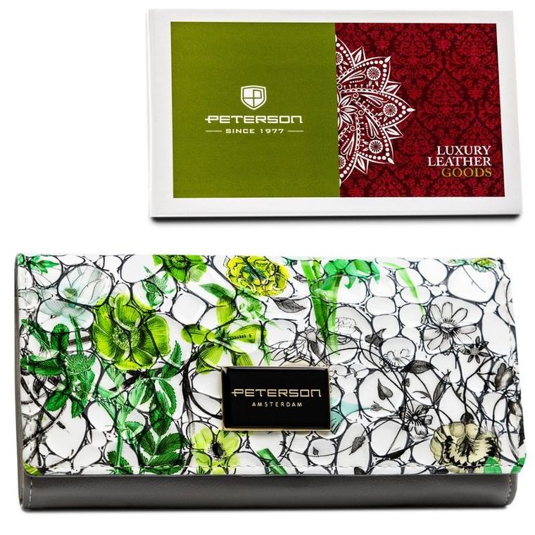 Portfel, zielony, skórzany, Peterson