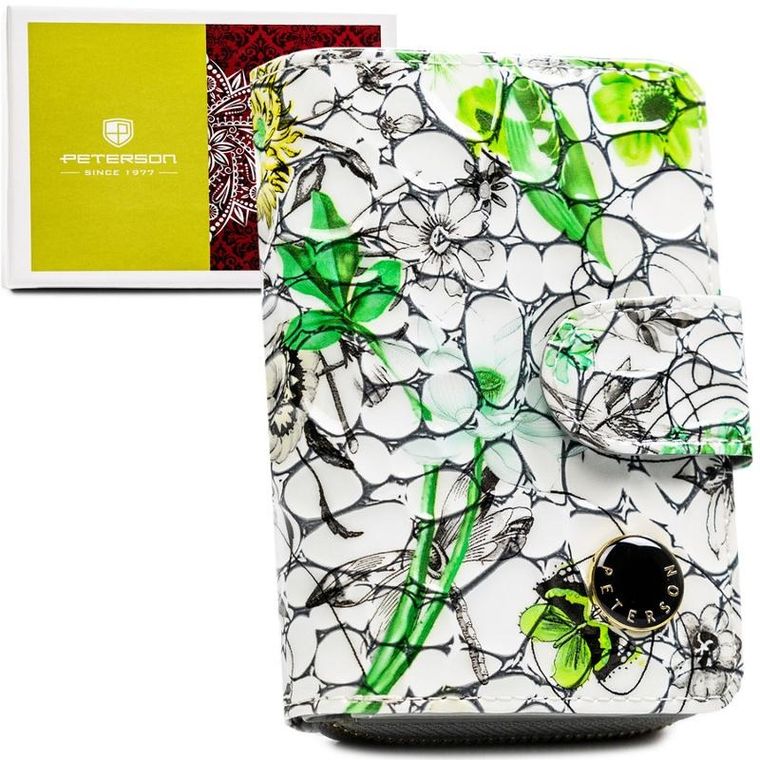 Portfel, zielony, skórzany, Peterson