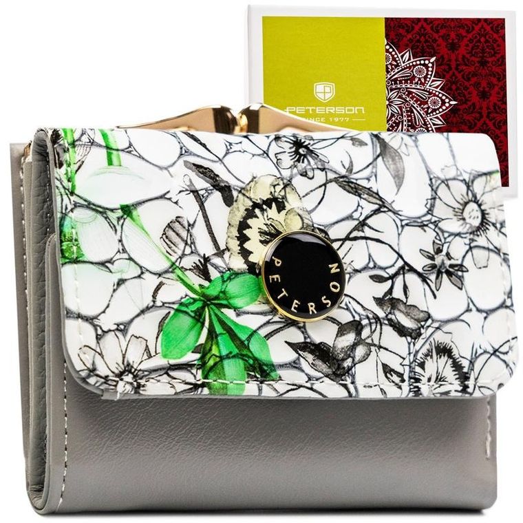 Portfel, zielony, skórzany, Peterson
