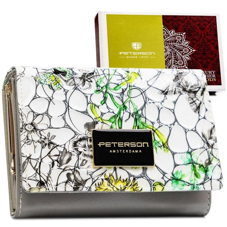 Portfel, zielony, skórzany, Peterson