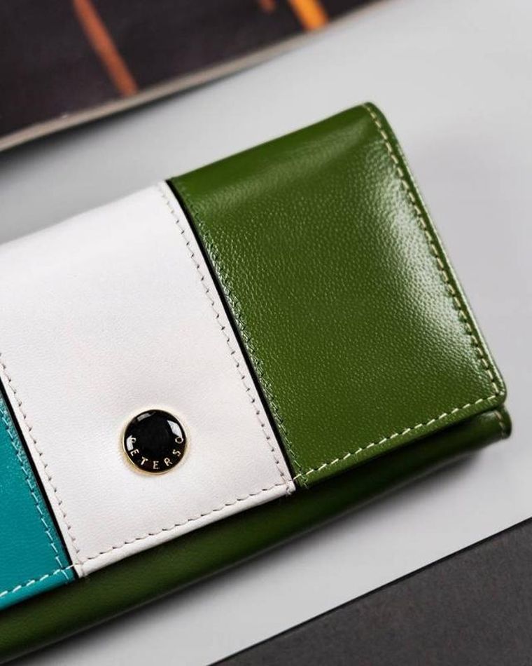 Portfel, zielony, skórzany, RFID, Peterson