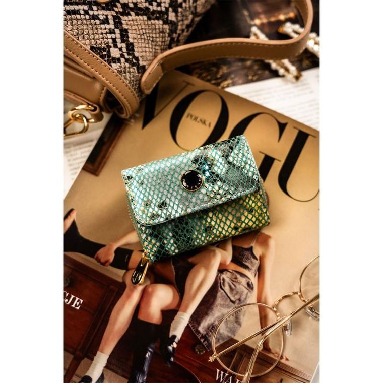 Portfel, zielony, skórzany, RFID, Peterson