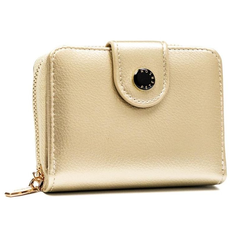 Portfel, złoty, skóra ekologiczna, Peterson