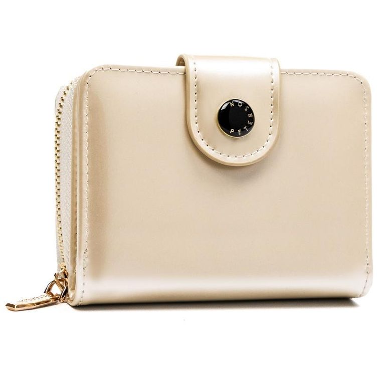 Portfel, złoty, skóra ekologiczna, Peterson