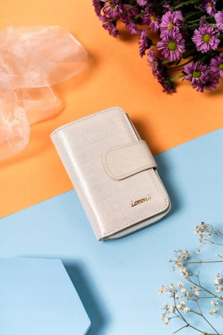 Portfel, złoty, skórzany, Lorenti