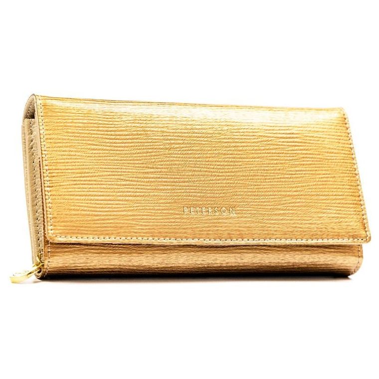 Portfel, złoty, skórzany, Peterson
