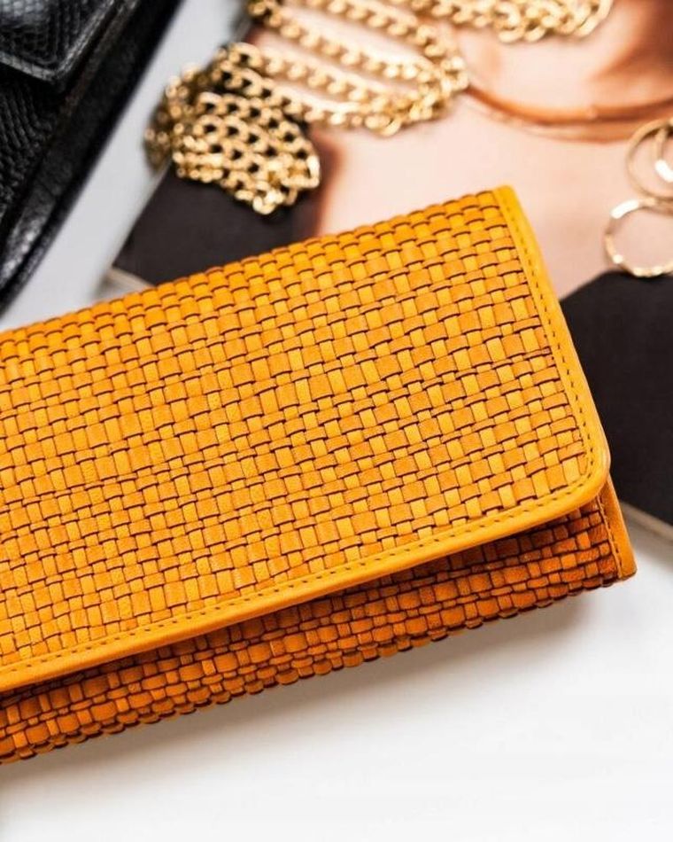 Portfel, żółty, skórzany, RFID, Rovicky