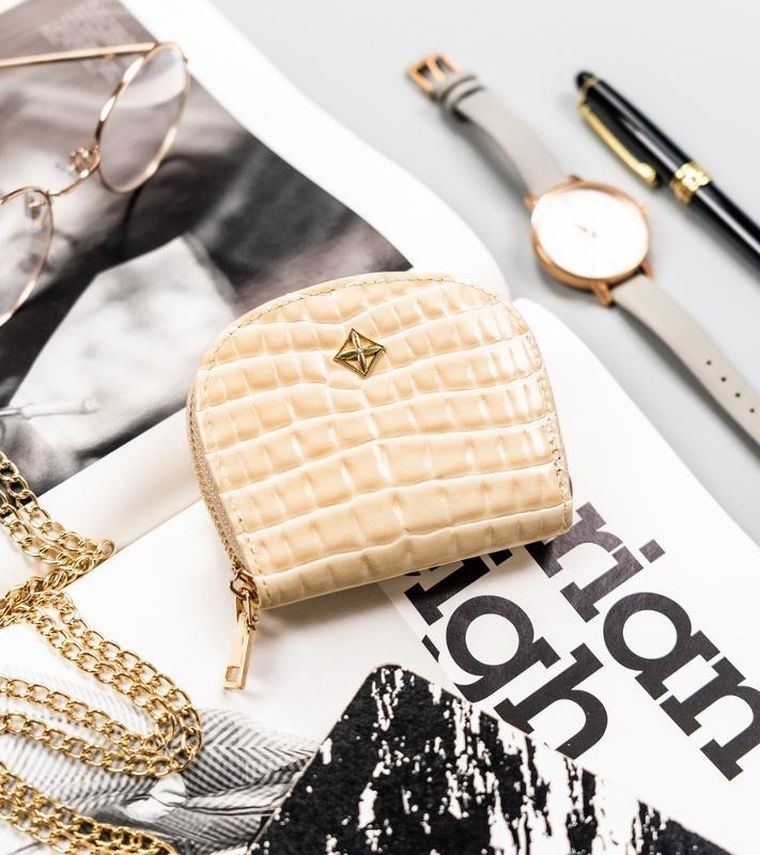 Portmonetka, beżowa, Milano Design