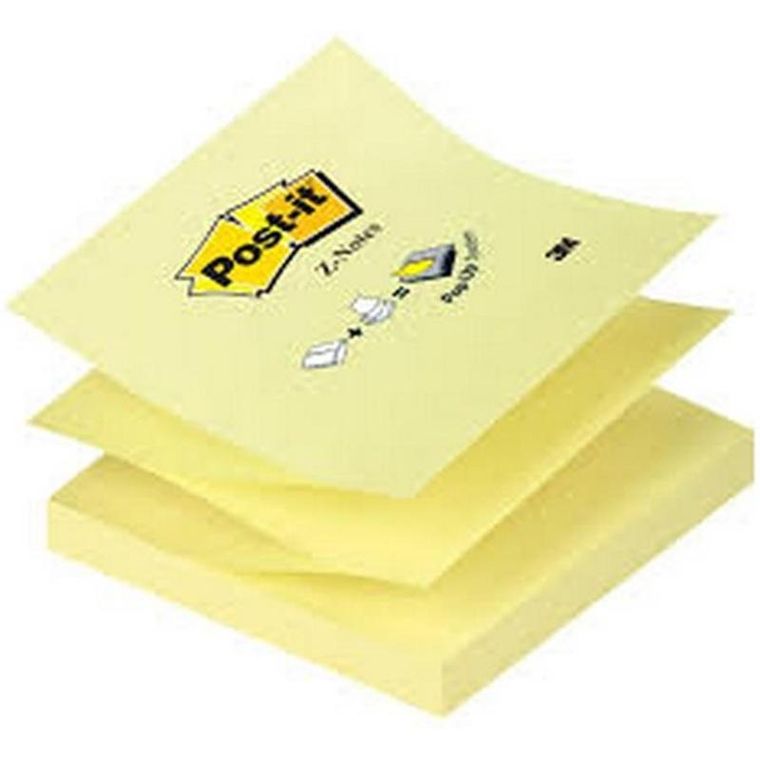 Post-it, Z-Notes, karteczki samoprzylepne, kostka, żółte, 76-76 mm, 100 kartek