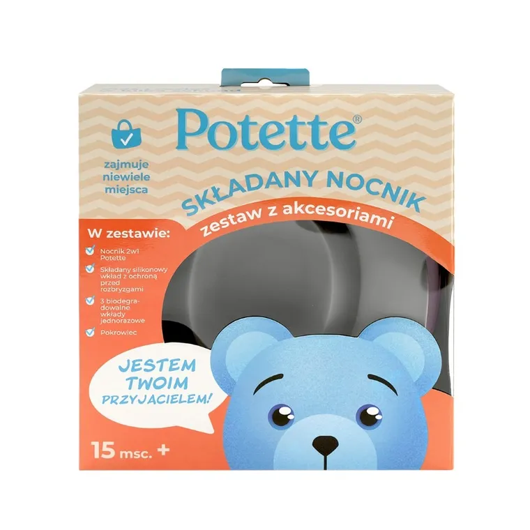 Potette Plus, zestaw, nocnik, akcesoria, biało-różowy
