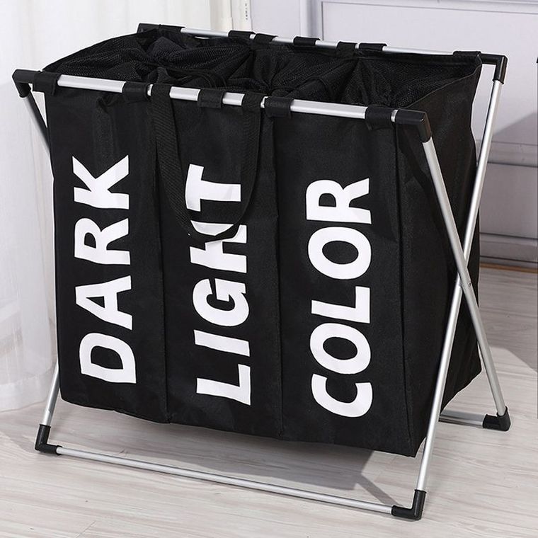 Potrójny kosz na pranie, jasne, ciemne i kolorowe