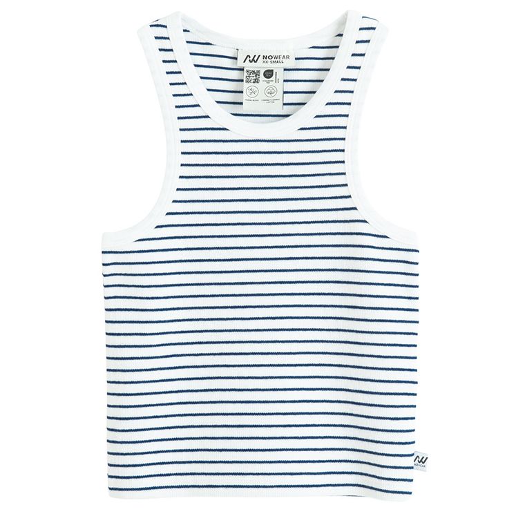 Prążkowany top z domieszką modalu NOWEAR