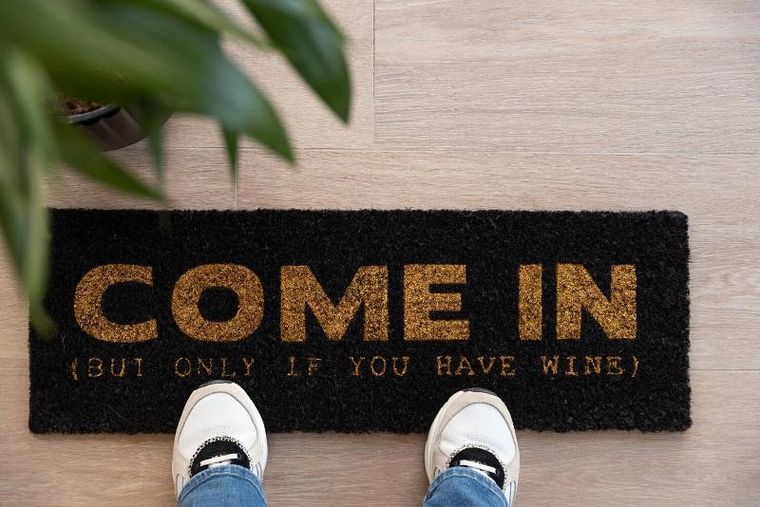 Present Time, Come In, wycieraczka pod drzwi z włókna kokosowego, 75-26-2 cm