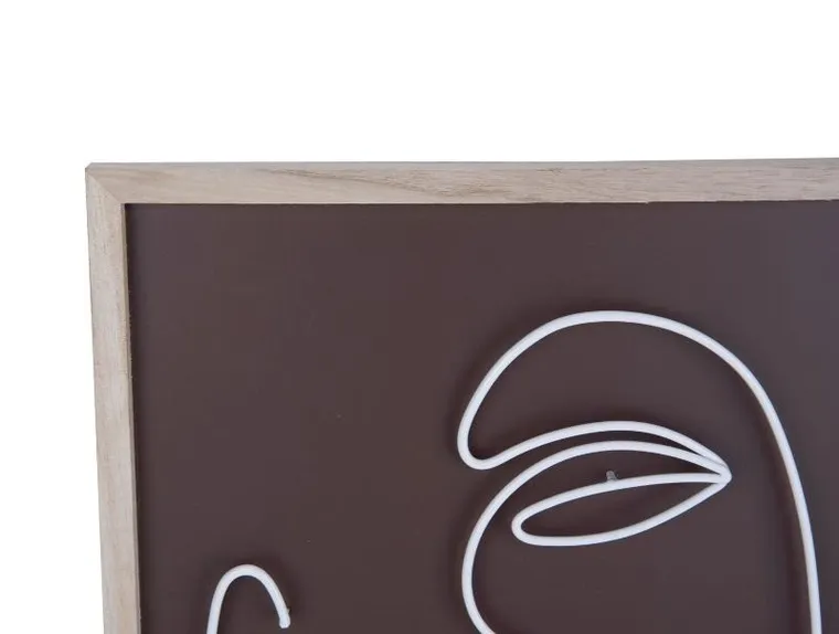 Present Time, dekoracja ścienna z metalowym motywem twarzy, art line