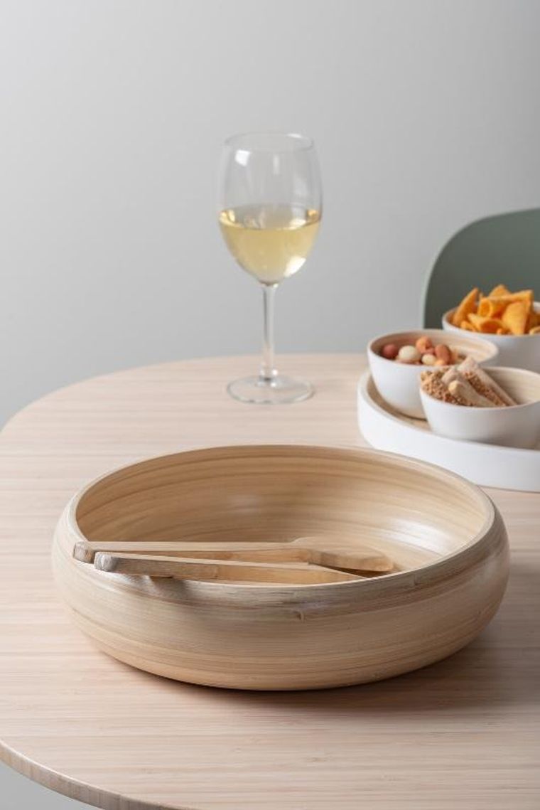 Present Time, drewniana miska na sałatkę, Puro, ø 30 cm
