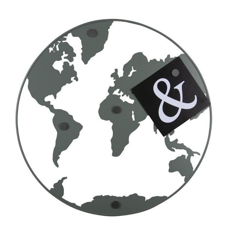 Present Time, metalowa tablica na notatki, w kształcie ziemi, world, ø 50 cm