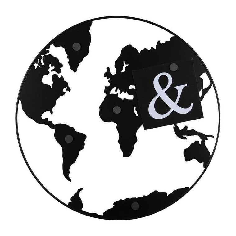 Present Time, metalowa tablica na notatki, w kształcie ziemi, World, ø 50 cm