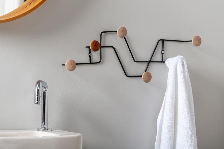 Present Time, wieszak ścienny zig zag, 21-8.5 cm