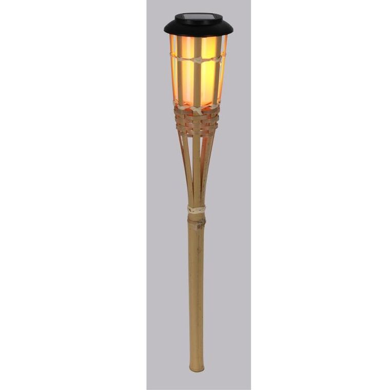 ProGarden, bambusowa lampa solarna wbijana pochodnia, 54 cm