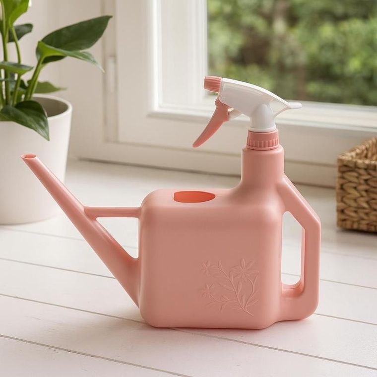 Progarden, konewka z wbudowanym spryskiwaczem, plastikowa, różowa, 9,5-27-31 cm