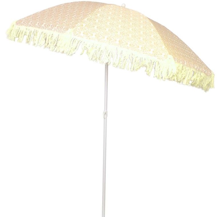 ProGarden, parasol plażowo-ogrodowy z frędzlami, żółty, 174 cm