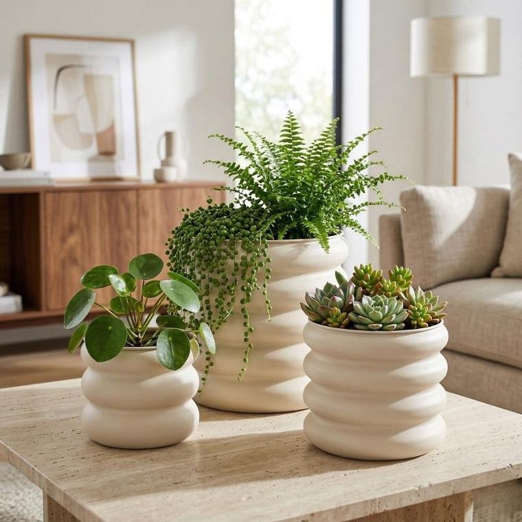 Progarden, zestaw 3 stalowych doniczek na kwiaty