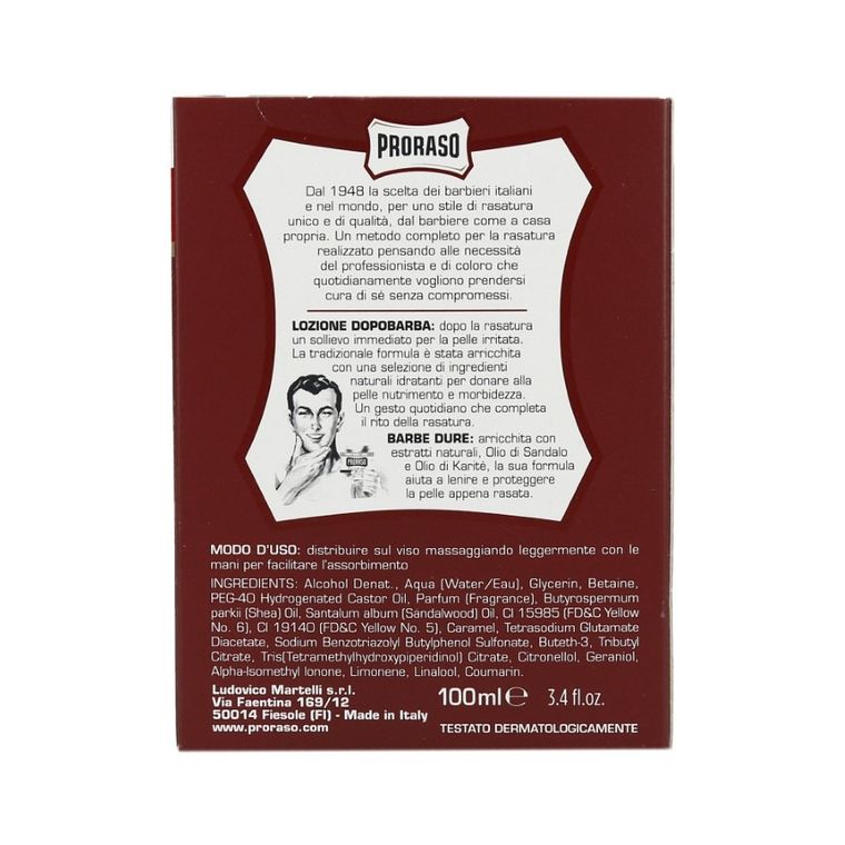 Proraso, Red, odżywcza woda po goleniu, 100 ml