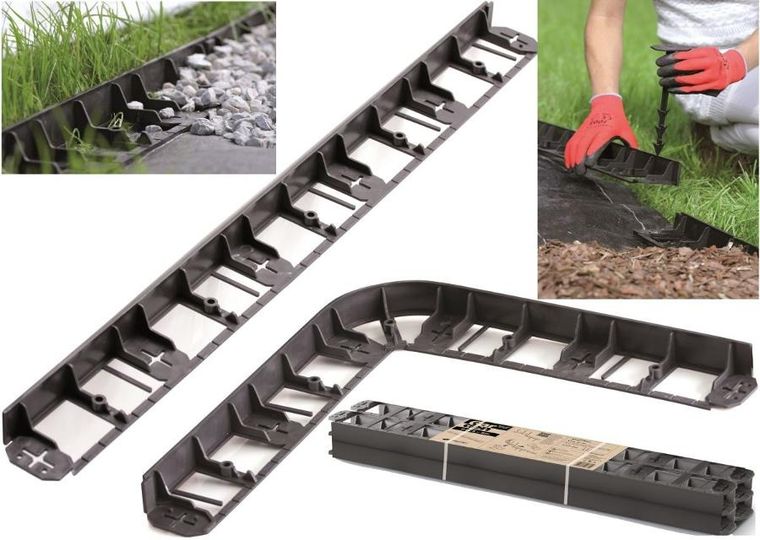 Prosperplast, Bordr Flex, obrzeże trawnikowe, czarne
