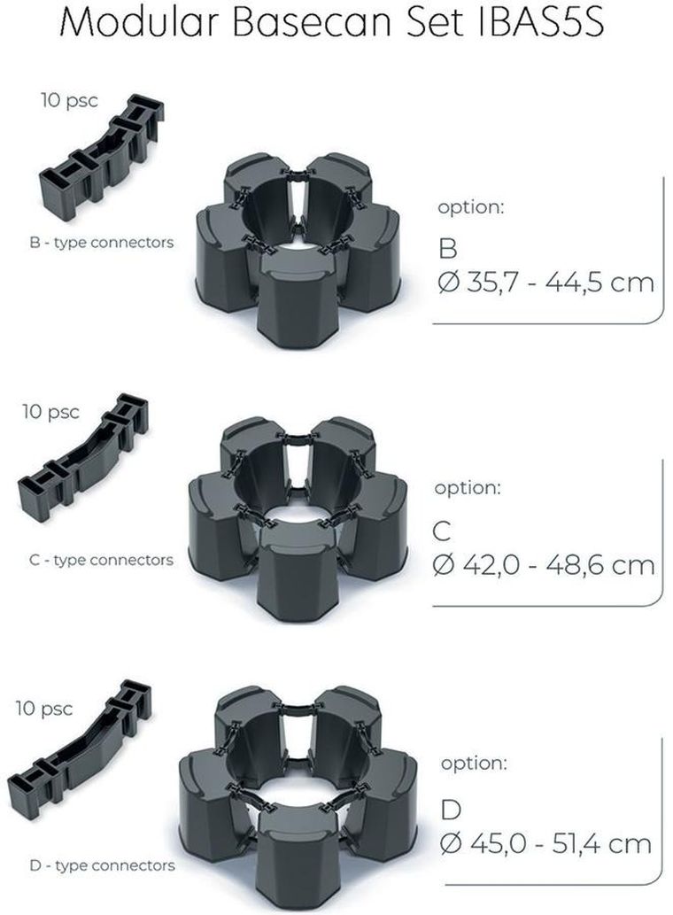 Prosperplast, Modular 5 Basecan, podstawa do zbiornika na wodę deszczówkę, antracyt