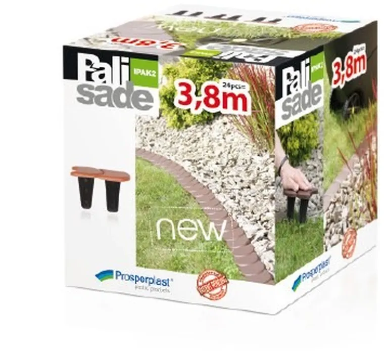 Prosperplast, palisada ogrodowa płaska, brązowy