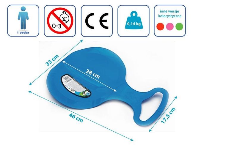 Prosperplast, ślizg, jabłuszko zjazdowe, niebieskie