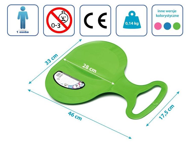 Prosperplast, ślizg, jabłuszko zjazdowe, zielone