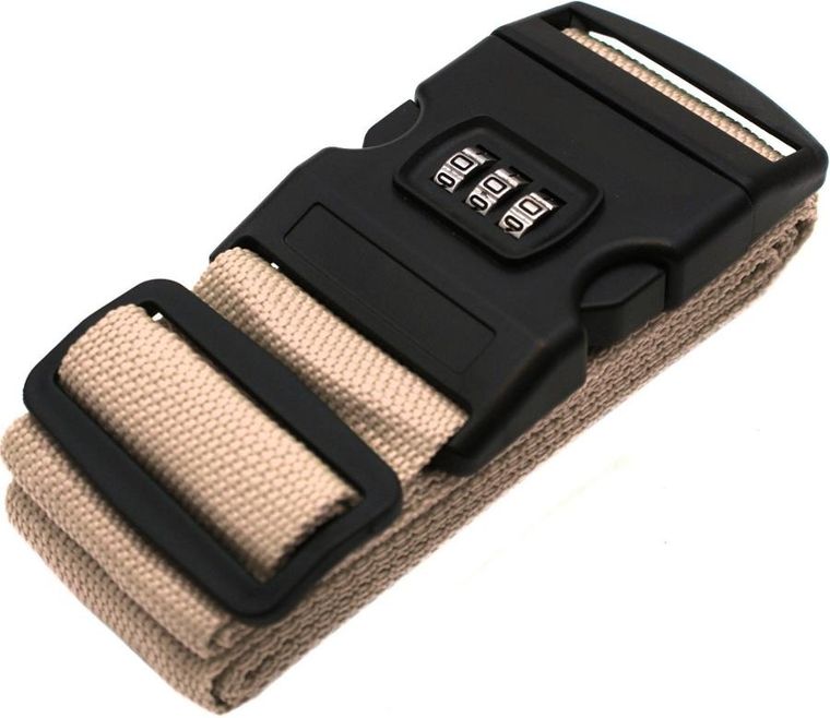 ProWorld, uniwersalny pas zabezpieczający do walizki, beżowy, 5-180 cm